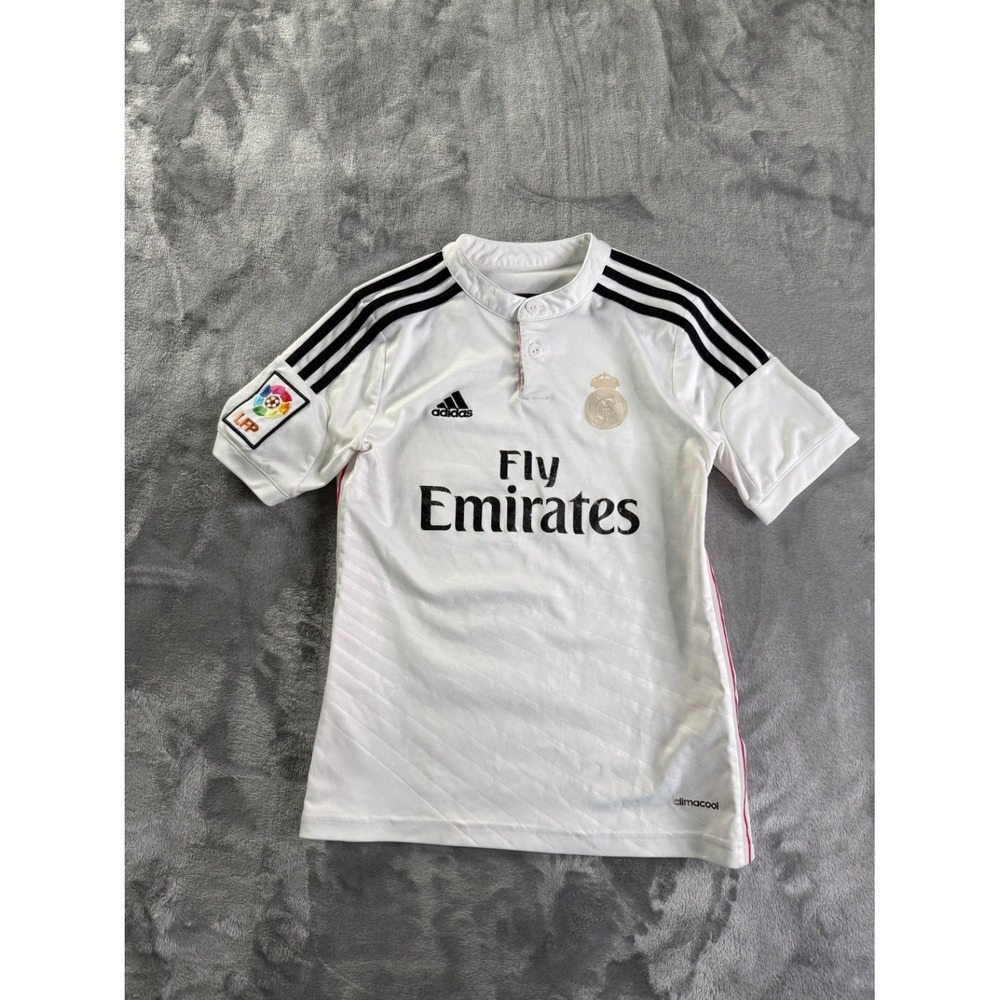 adidas Real Madrid 2014-15 Home Jersey Boys XL White Polyester